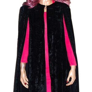 Nasty Gal Black Velvet Cape XS